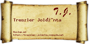 Treszler Jolánta névjegykártya